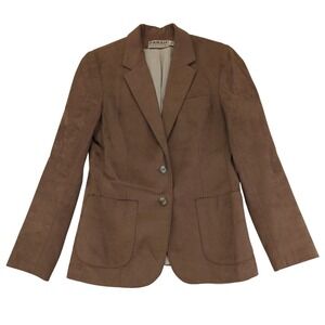 Vintage‎ FARAH Womenswear Brown Faux Suede Blazer Jacket Size 10 Academia